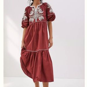 Anthropologie Gretel Embroidered Maxi Dress - Size XS